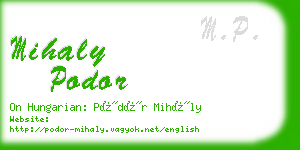 mihaly podor business card